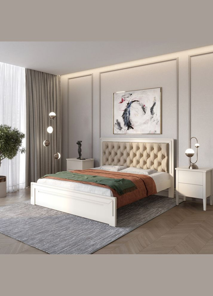 Односпальная деревянная кровать Торонто Т3 (S2005Y50R)/Аляска 23 (бежевый) 80х190 см (MBG-7556) Mebigrand (366085944)