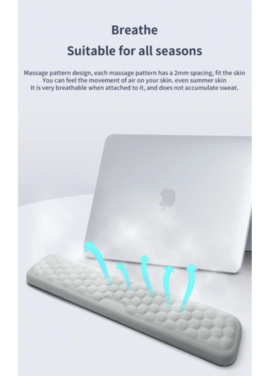 Ергономічний килимок підставка під зап'ястя рук для миші та клавіатури з ефектом пам'яті 1 шт Neon (362577124)