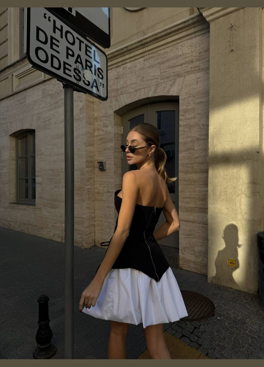 Жіночий комплект (спідниця+корсет) чорного кольору 29639 Fashion (305064446)