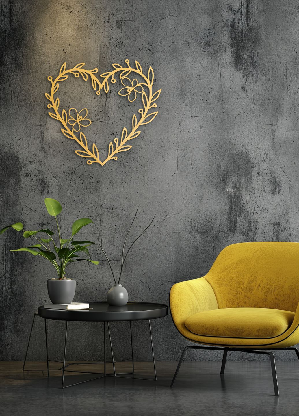 Настінний декор для дому, картина лофт "Закоханість серце", декоративне панно 35х40 см Woodyard (292112443)