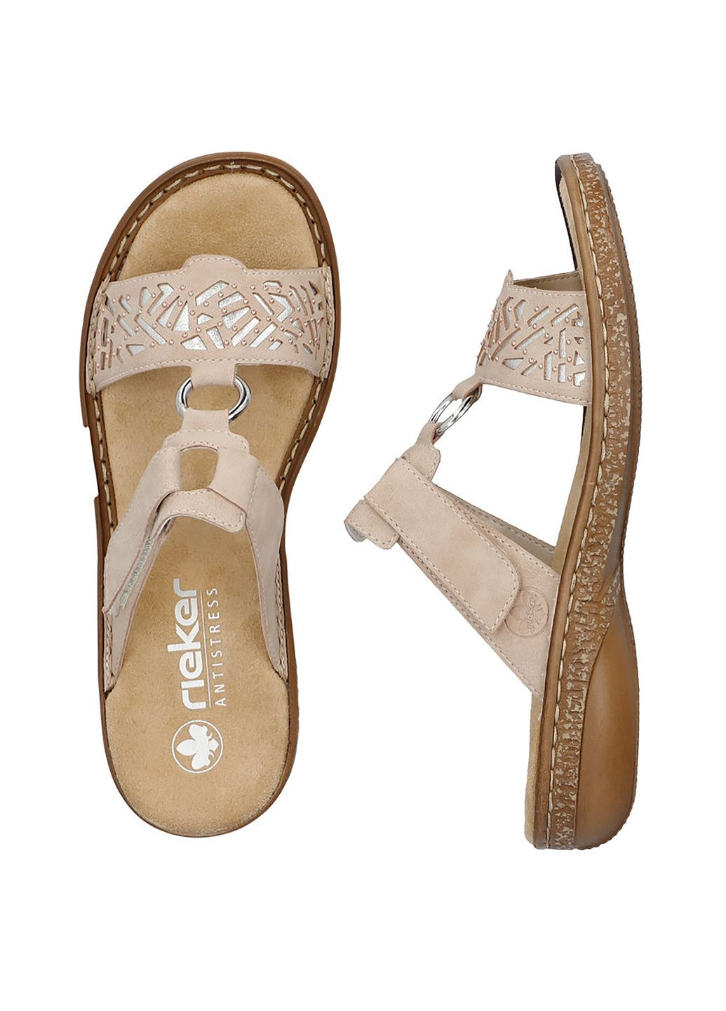 Розовые летние шлепанцы Rieker