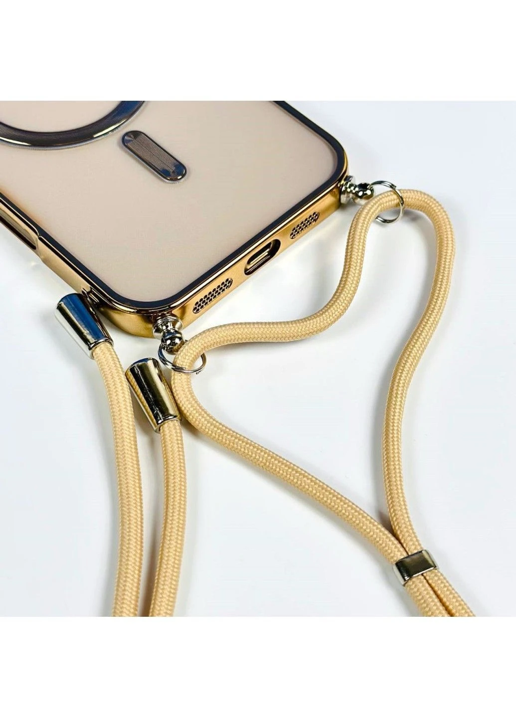 Чохол Crossbody Lanyard with Magsafe зі шнурком для iPhone 16 Pro Max Silver No Brand (382777683)