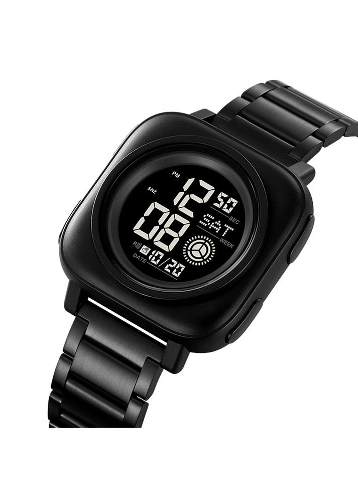 Годинник 2131BK Black для чоловіків електронний з будильником і секундоміром чорний ProDobro (367264122)