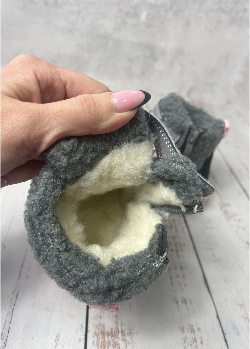 Черевики зимові дитячі на дівчинку Рожево-сірий (033) Clibee (369569775)