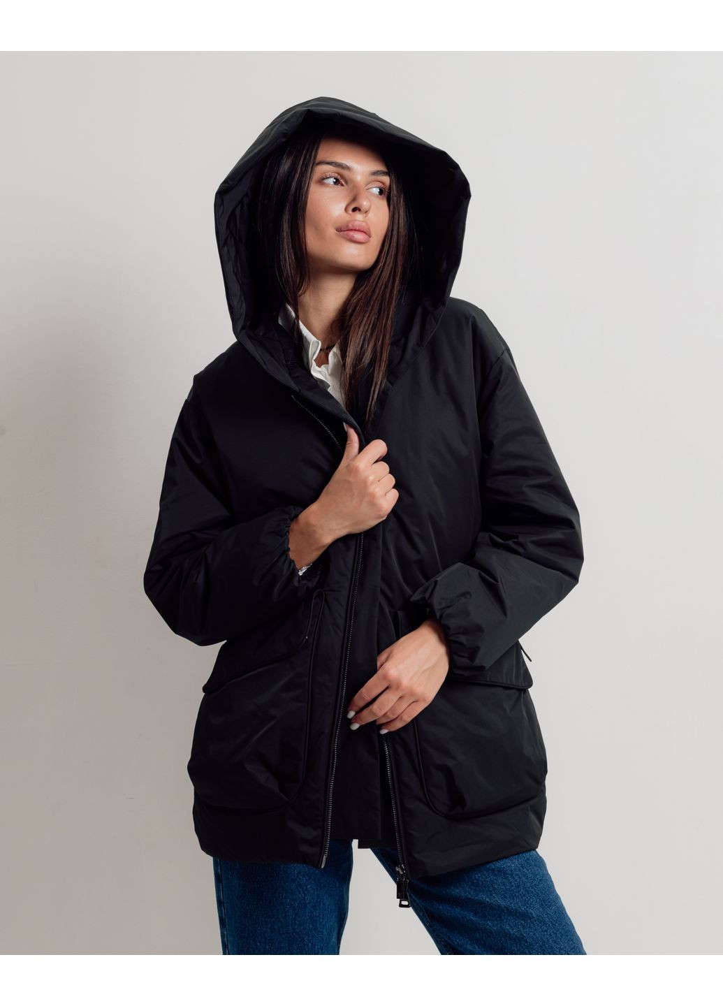 Черная демисезонная куртка женская демисезонная черная Batterflei