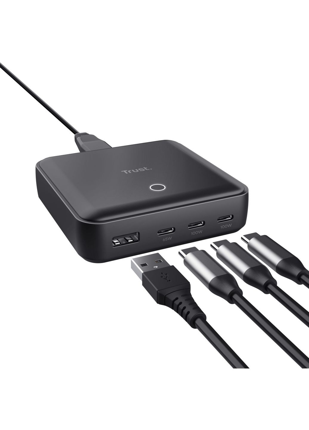 Зарядне пристрій мережевий Maxo 100Вт, 3xUSB-C/USB-A,PD, чорний Trust (360394900)