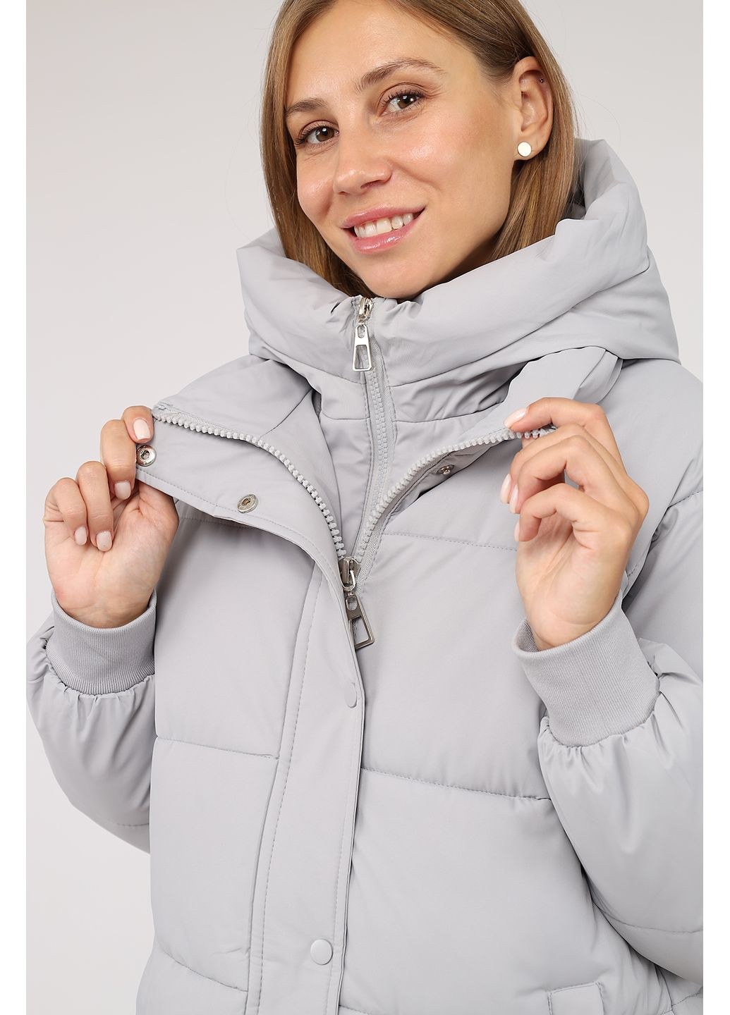 Серая зимняя куртка женская цвет серый цб-00277864 Yuki