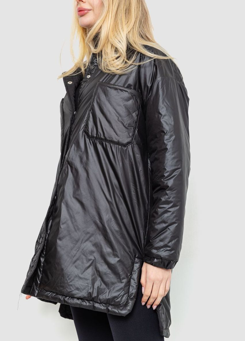 Черная демисезонная куртка женская демисезонная свободного кроя, цвет черный, Ager