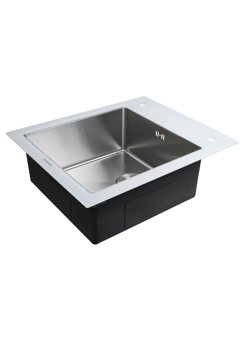 Кухонна мийка Handmade WHITE GLASS 600х510х200 Platinum (336934520)