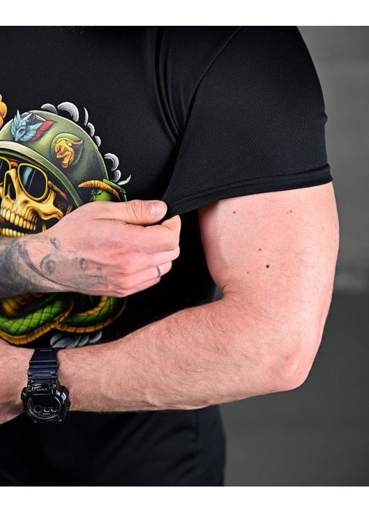 Тактична чоловіча футболка Череп чорна No Brand (351375899)