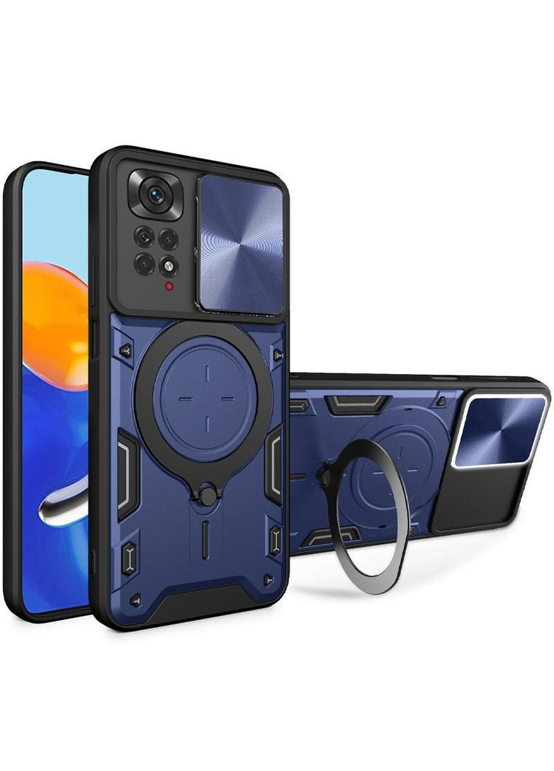 Ударопрочный чехол Bracket Ringstand с защитной шторкой для камеры для Xiaomi Redmi Note 11 (Global) / Note 11S Epik (292014202)