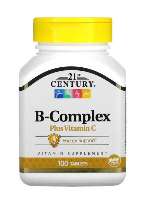 , B complex комплекс вітамінів групи B з вітаміном C, 100 таблеток 21st Century (293246966)