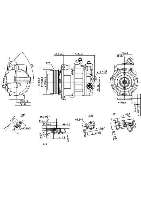 Компресор кондиціонера MERCEDES SLK-CLASS W 172 (11-) SLK 200|MERCEDES SLK-CLASS W 172 (11-) SLK 250|ME 890304-ua Nissens (366182887)