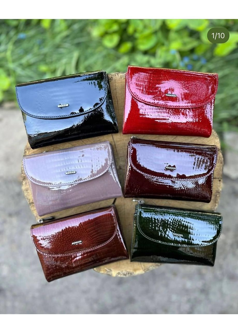 Шкіряний гаманець жіночий лаковий маленький Lvan (371653302)