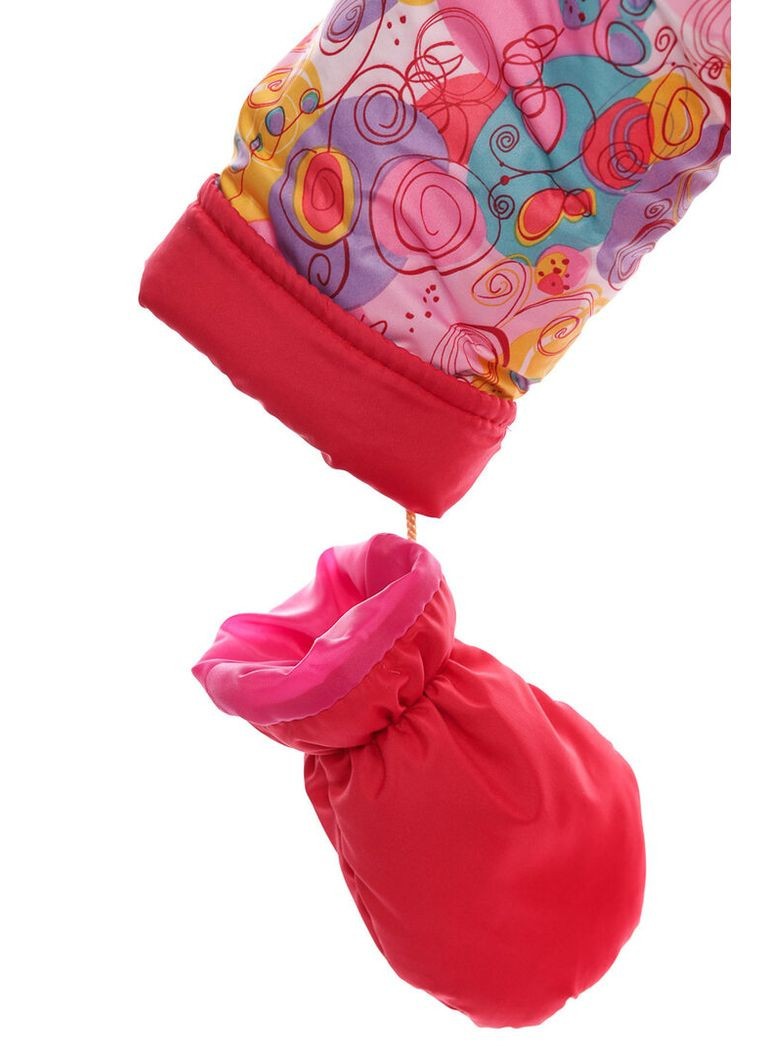 Червоний зимній комбінезон на синтепоні для дівчинки галактика нуль підстібка білий з чорним хутро червоне 86 см (51508) BABYKROHA