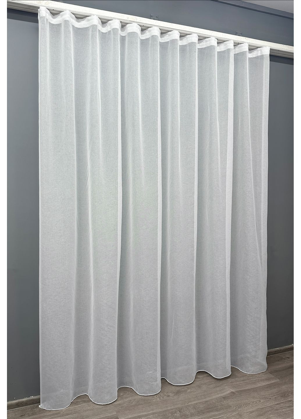 Тюль 1276т Мікро-льон однотонний Білий 200х270 см (43-136) VR-Textil (298123868)