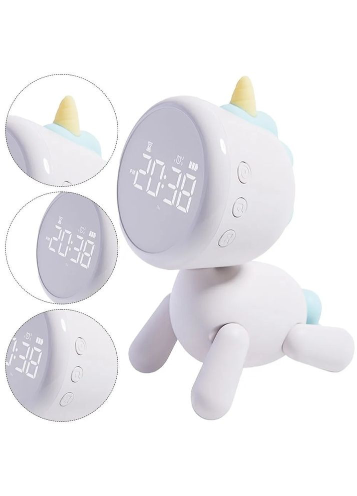 Дитячий будильник Единоріг світлодіодний нічник з цифровим дисплеєм, 6 мелодій та таймер XR-MM-C2305 No Brand (358936292)