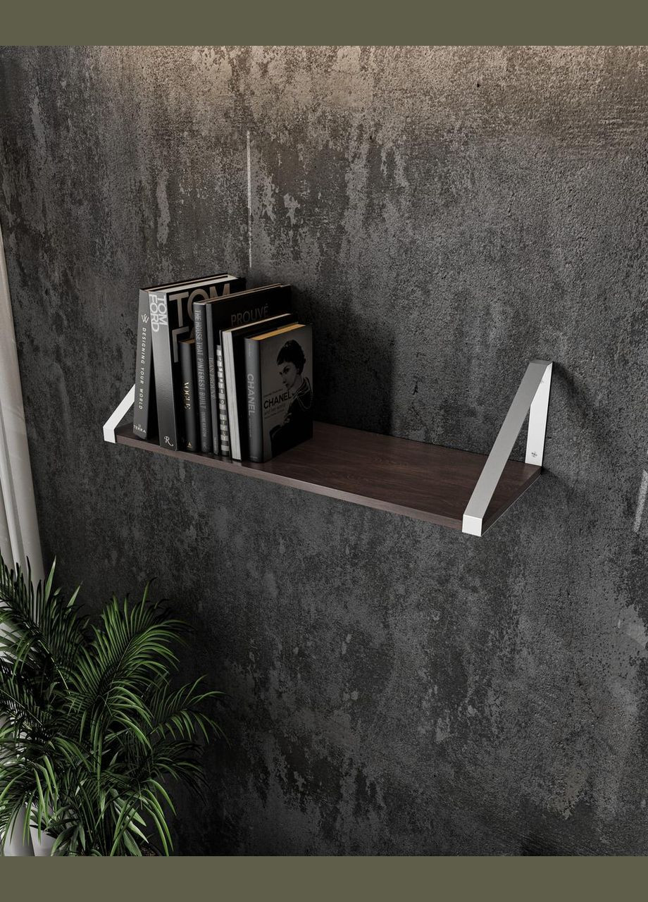 Полиця настінна в стилі лофт від XT-28 прямокутник Венге темний/Білий MORELI (335423658)