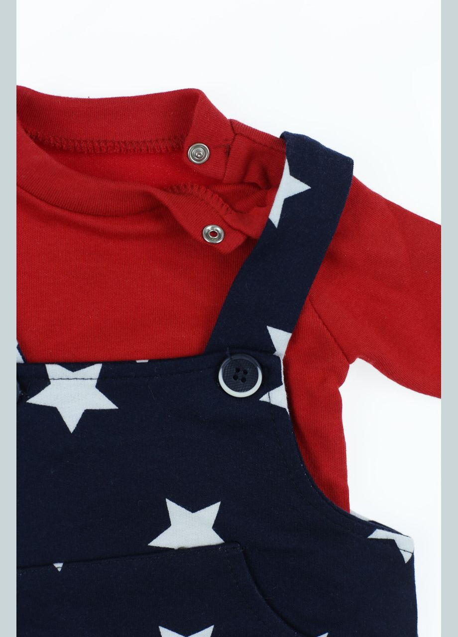 Красный демисезонный водолазка с полукомбинезоном интерлок "star" красный 68 см (41433) Murat baby