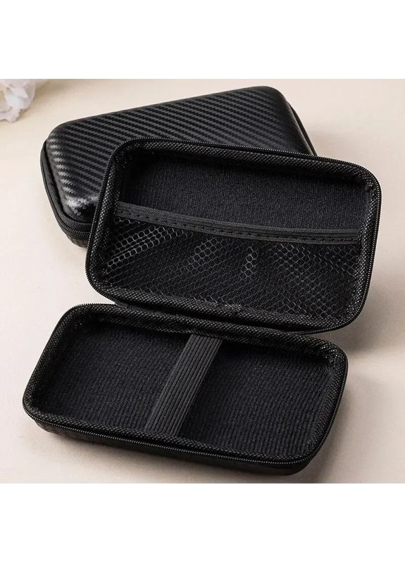 Уценка! Сумка-органайзер EVA с молнией — чёрный кейс для телефона, кабелей и аксессуаров 20×10×4 см No Brand (370677215)