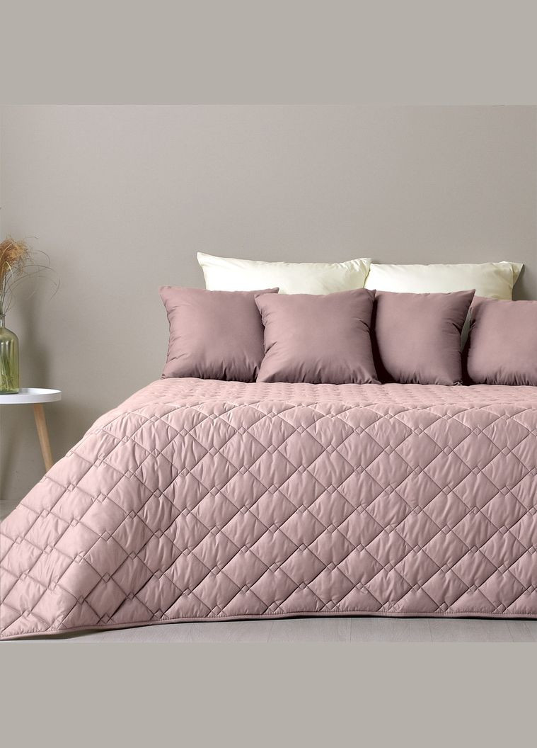 Покрывало Стиль Cube двустороннее пудра/светло-серый 210*240 IDEIA (288045283)