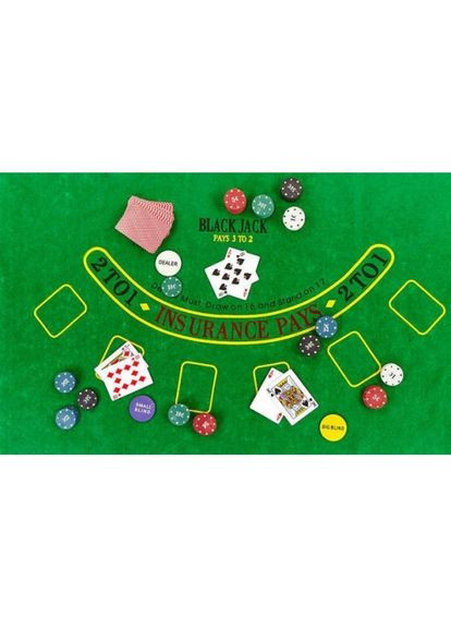 Набор для покера TEXAS HOLDEM POKER SET 200 фишек с Номиналом, Сукно, Коробка (3896В) Darshan (351586060)