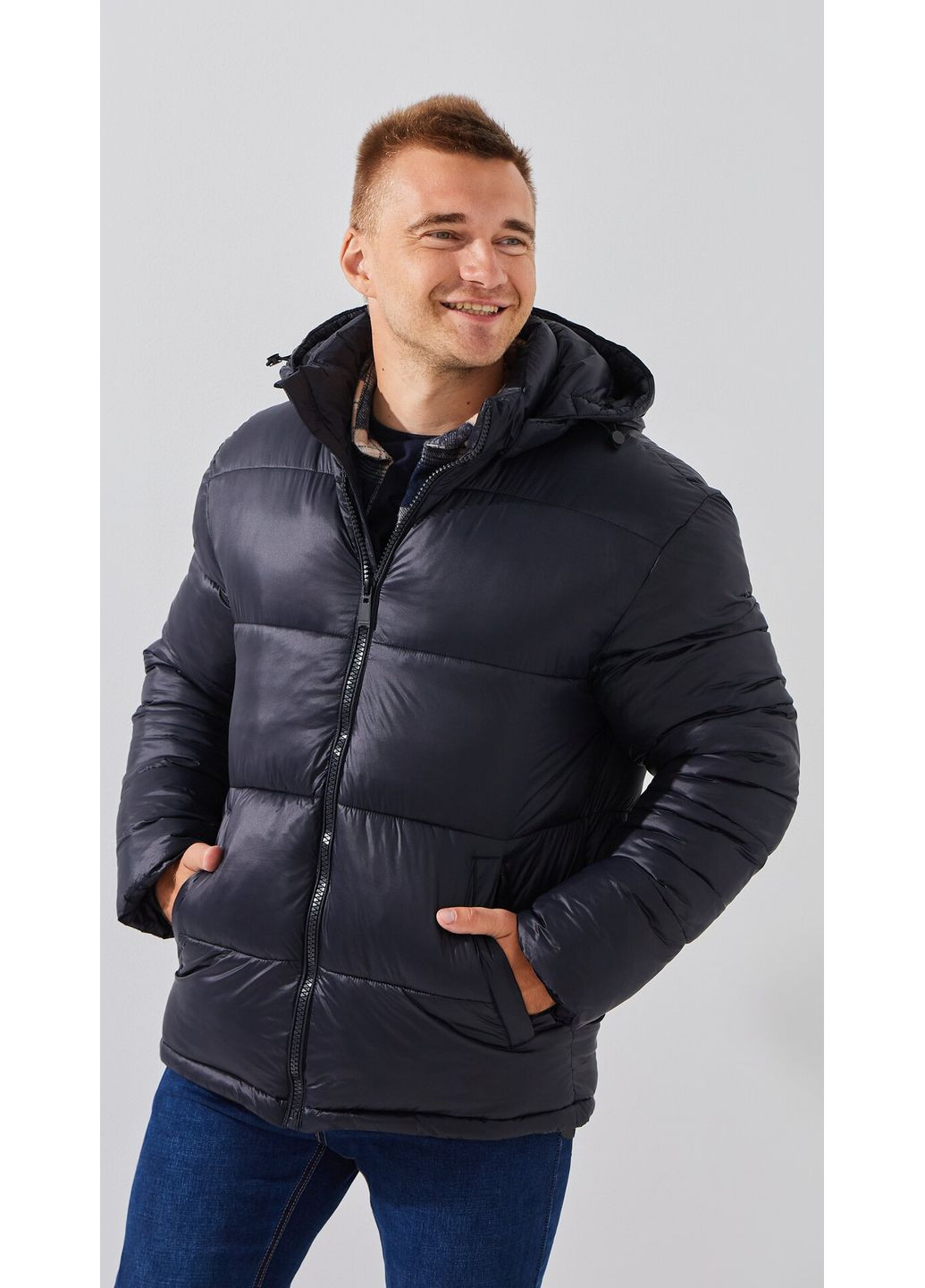 Синя зимня куртка однотонна чоловіча 9918 shop (2000999149375) Demos