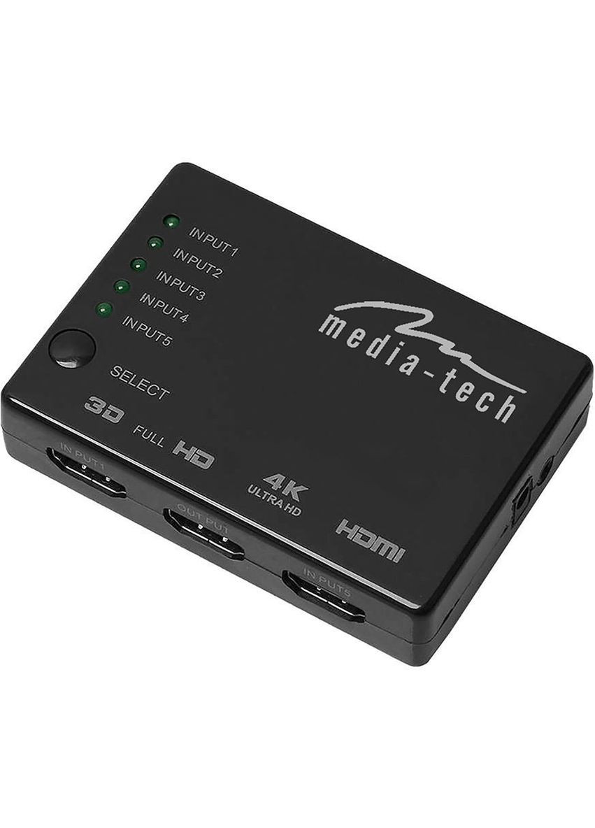 Комутатор HDMI 5xports HDMI switch, remote controlled, 4K resolution support Media-Tech (315144070)