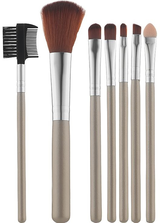 Набір пензлів для макіяжу, 7 шт, золотий 7шт (616375-27055299) AVENIR Cosmetics (368646347)