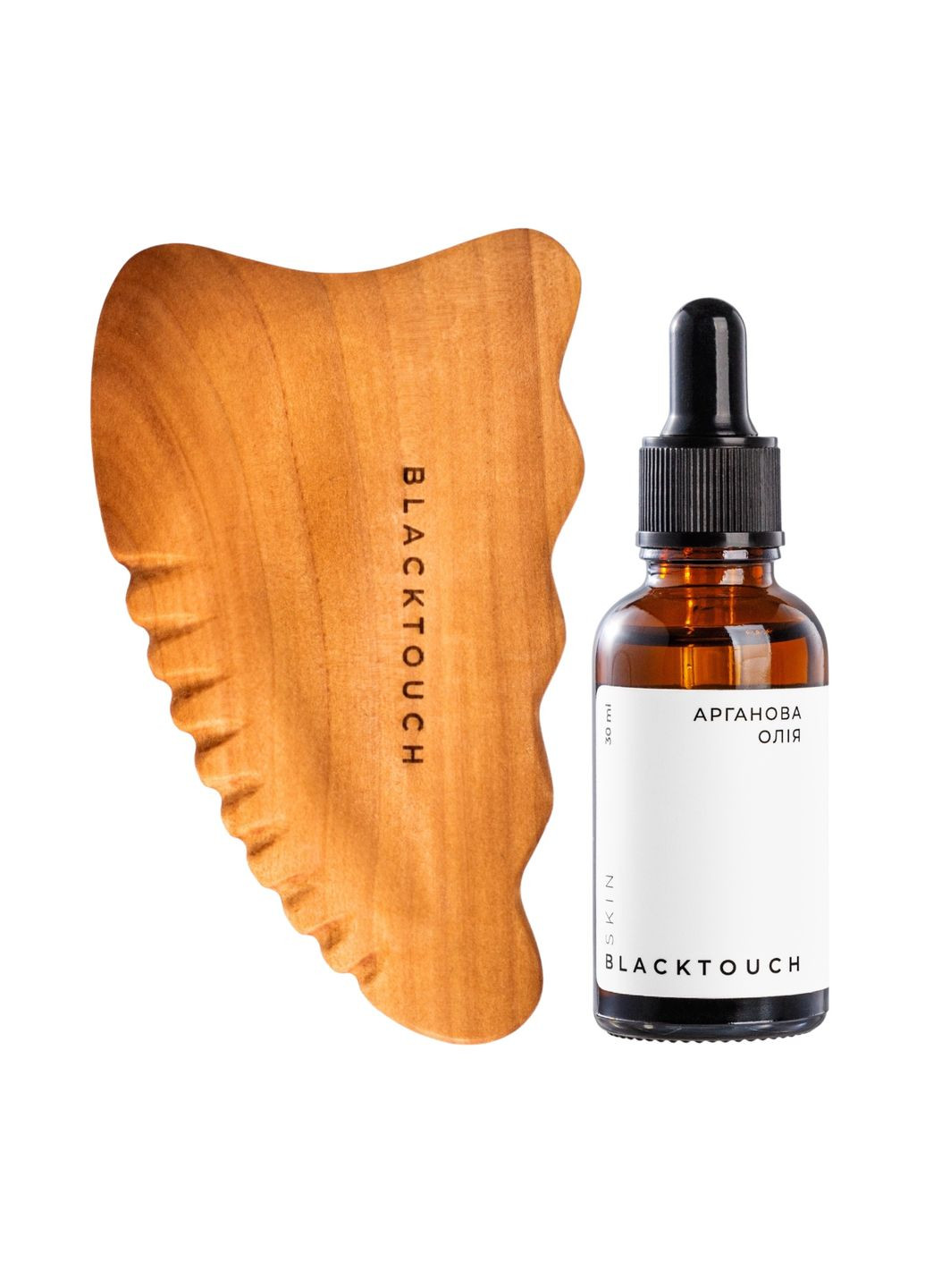 Комплект Дерев'яний шкребок Energy i Арганова олія, 30 мл BlackTouch (293247310)