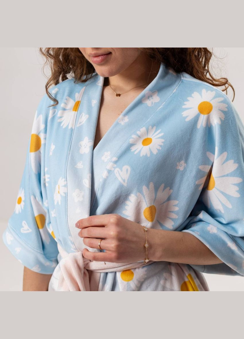 Халат женский из плюшевого велюра Ромашка 3435_XL 16026 XL FlexDress (336873877)