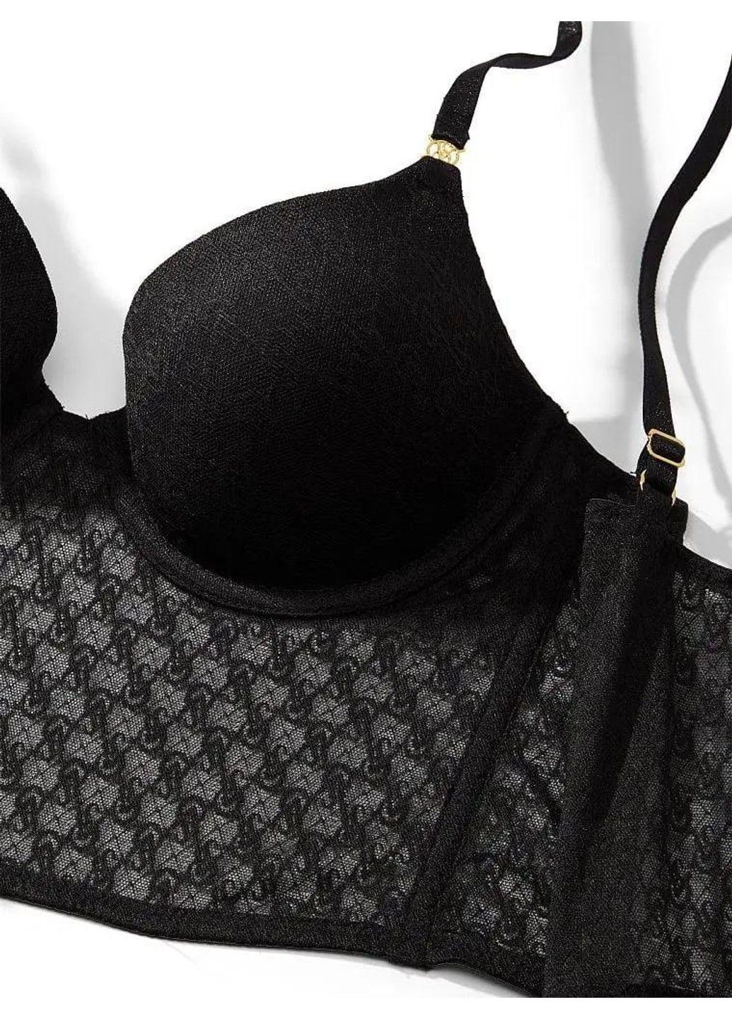 Чёрный бюстье-корсет черный icon by push-up corset top Victoria's Secret