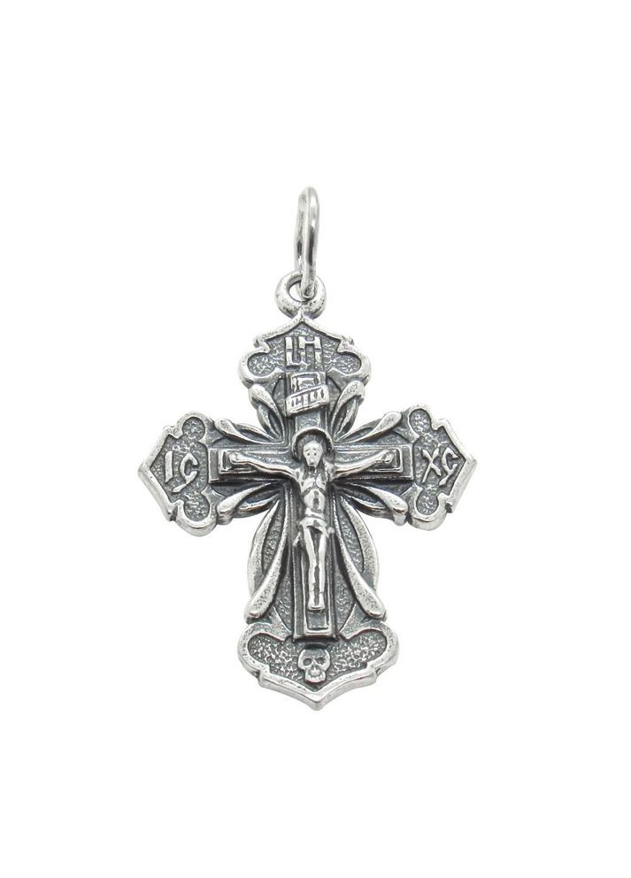 Серебряный христианский подвес "Крестик 4" No Brand (350667192)