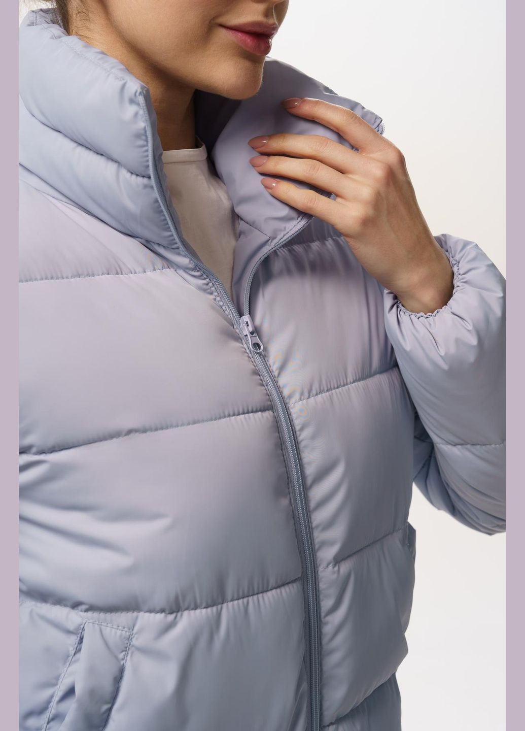 Голубая стильная базовая куртка Luna