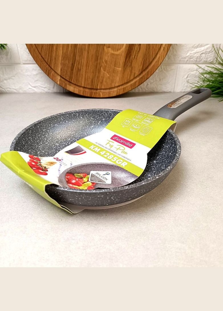 Сковорода 20 см з гранітним покриттям з алюмінію для індукції і газу Kamille (303209543)
