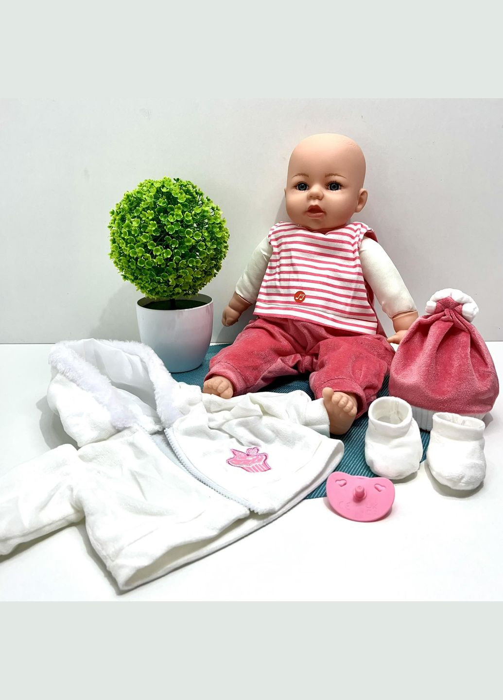 Лялька-пупс м'яконабивна з соскою та звуковими ефектами укр мова 42см Вид 5 (M 5919 I UA) No Brand (304421614)