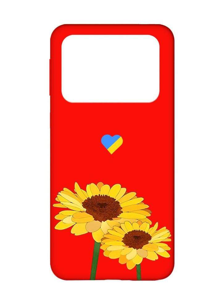 Матовий червоний чохол на Xiaomi Poco X4 Pro 5G:: Жовті квіти (принт 364) Creative (360677921)