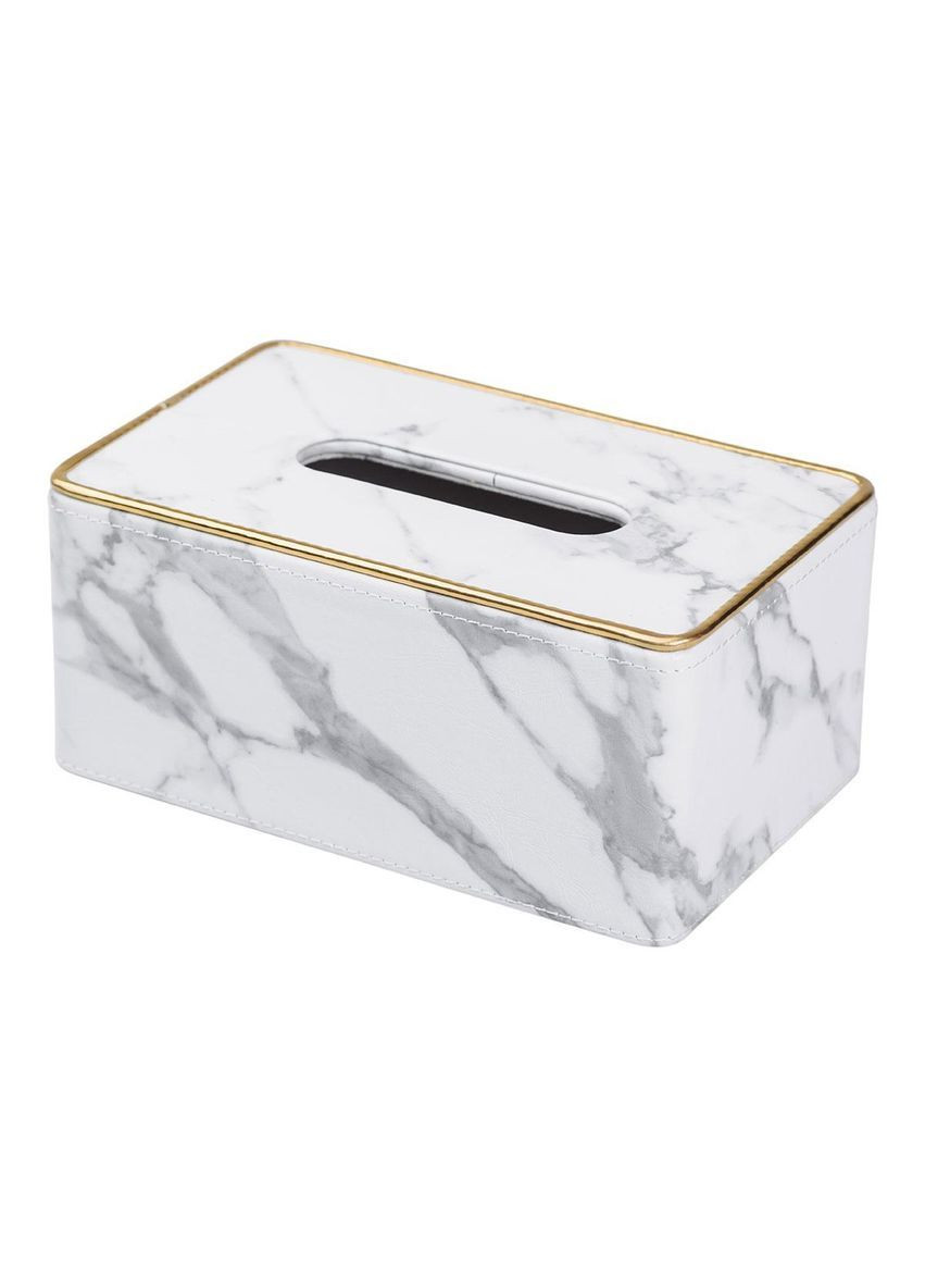 Серветниця з еко шкіри 21.5х13х9 см для кафе і ресторанів Білий мармур HP-3-202 No Brand (369966648)