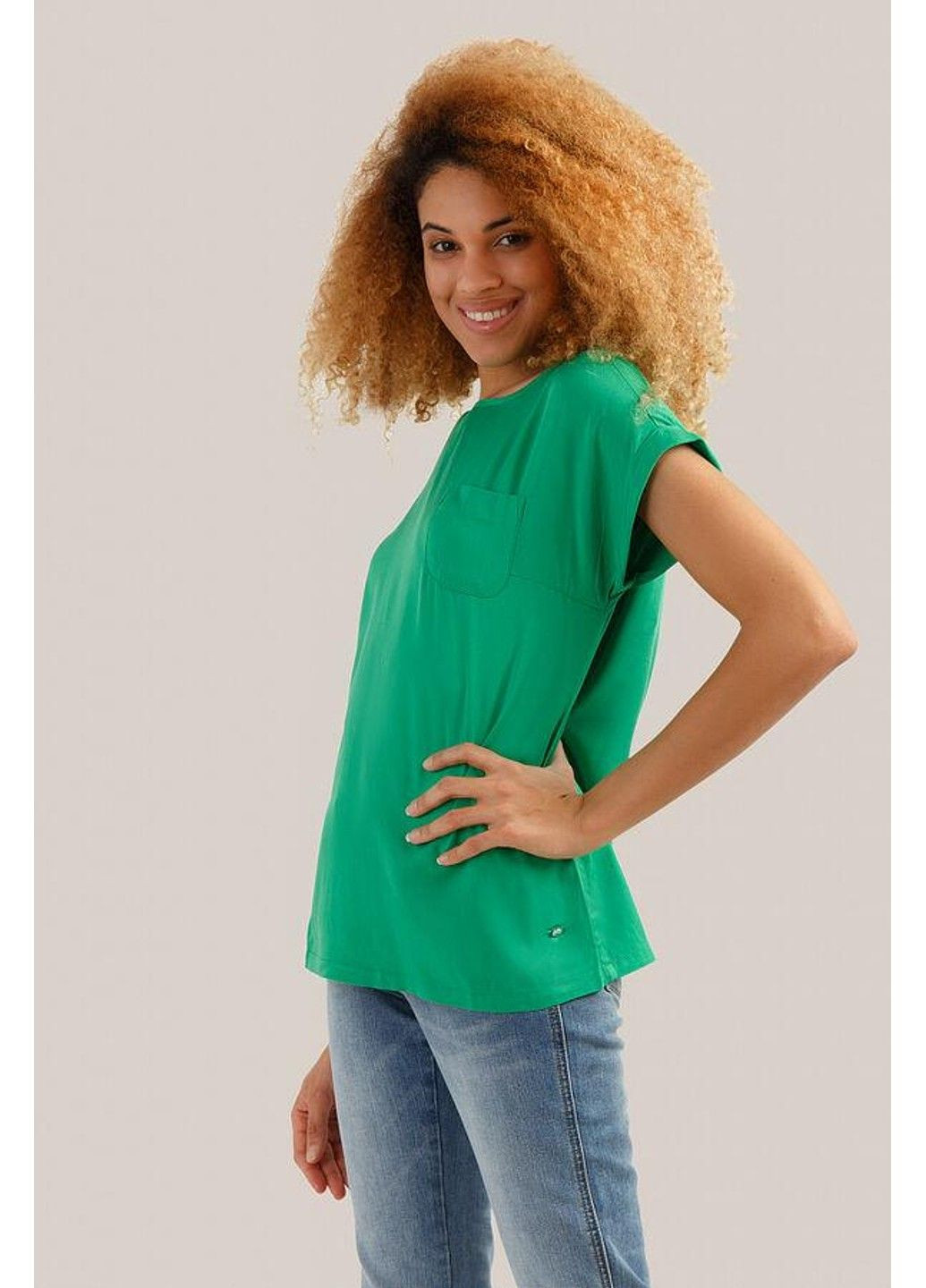 Зеленая летняя блузка s19-14009-500 Finn Flare