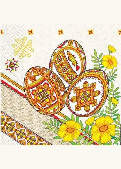 Серветки паперові пасхальні "Карпатські писанки" 18 шт Марго (330027890)