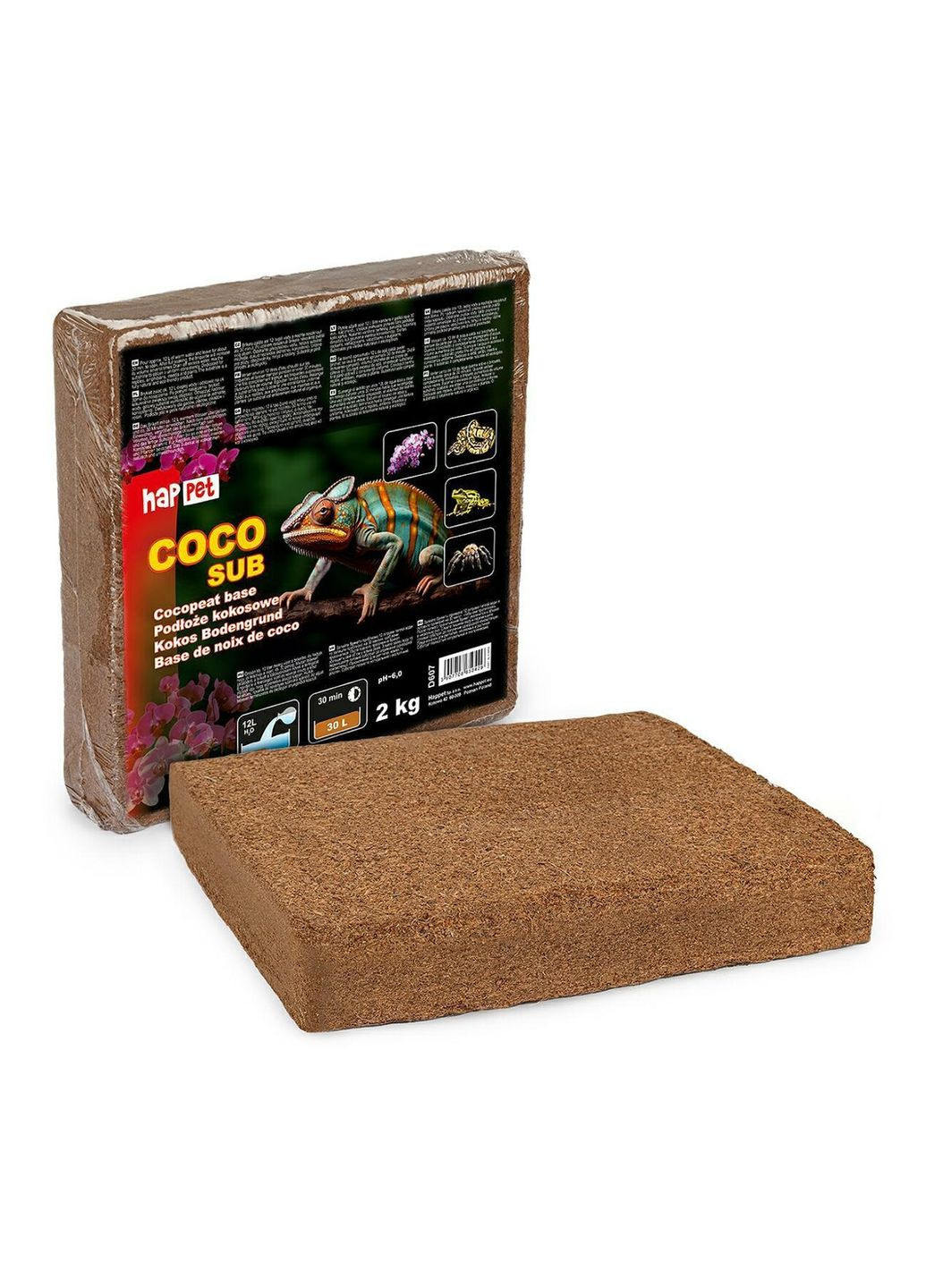 Кокосовий субстрат для тераріуму 2000 г (D607) (5907708650429) Happet (351479331)