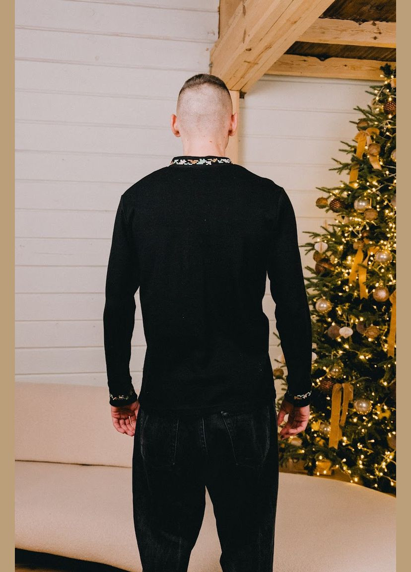 Чорна вишиванка чоловіча з довгим рукавом hc (h001-8605-015-22) (312550770)