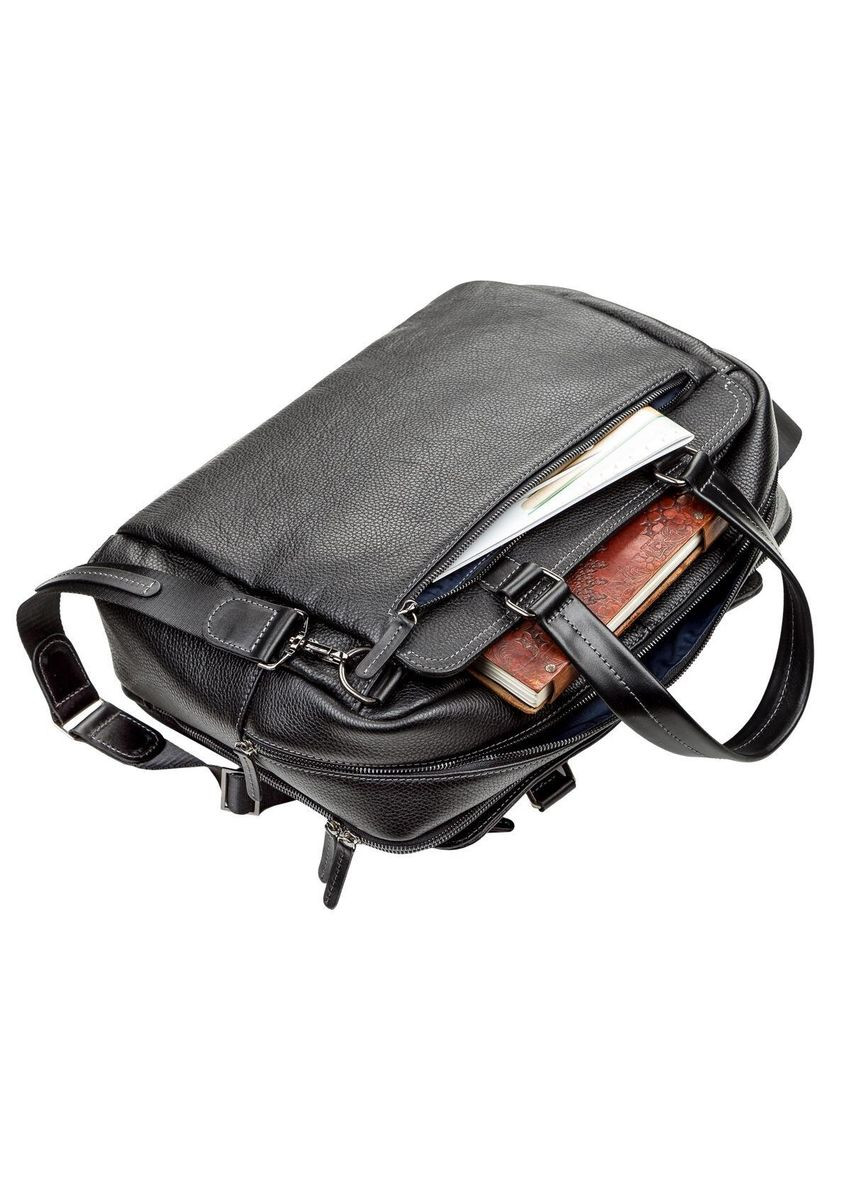 Сумка чоловіча 11123 шкіряна Чорна Shvigel (329146413)