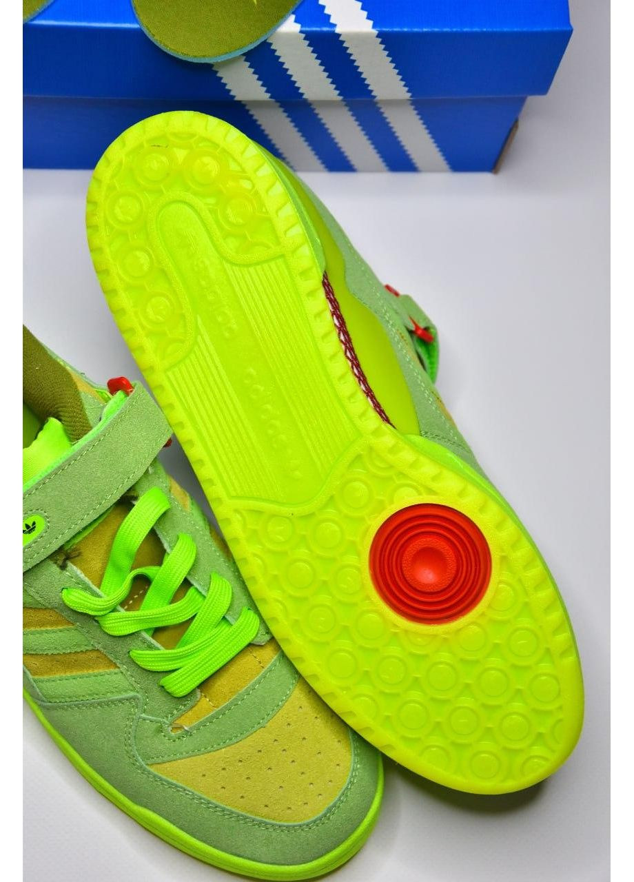 Зелені Осінні кросівки чоловічі adidas forum low the grinch адідас форум No Brand