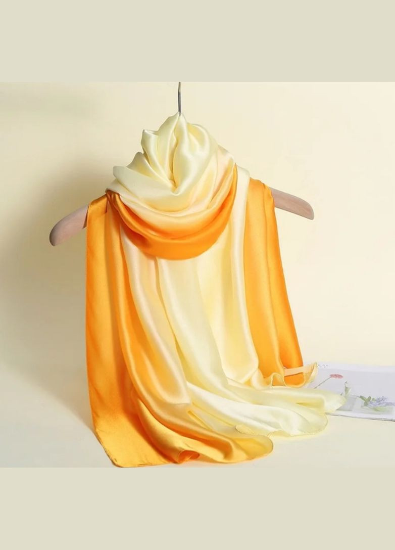 Шовковий шарф палантин Градієнт золотистий No Brand (327419591)