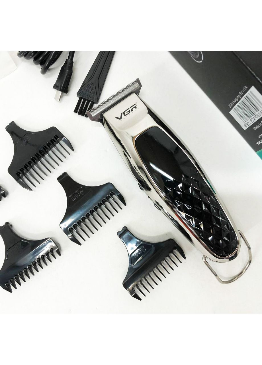 Беспроводная аккумуляторная машинка для стрижки триммер V-093 с насадками VGR (365813280)