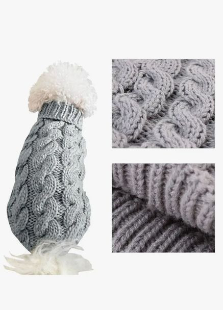 Свитер для собак и котов Grey M серый A: 25 см B: 36 см C: 27 см 6943 Ecotoys (276059589)