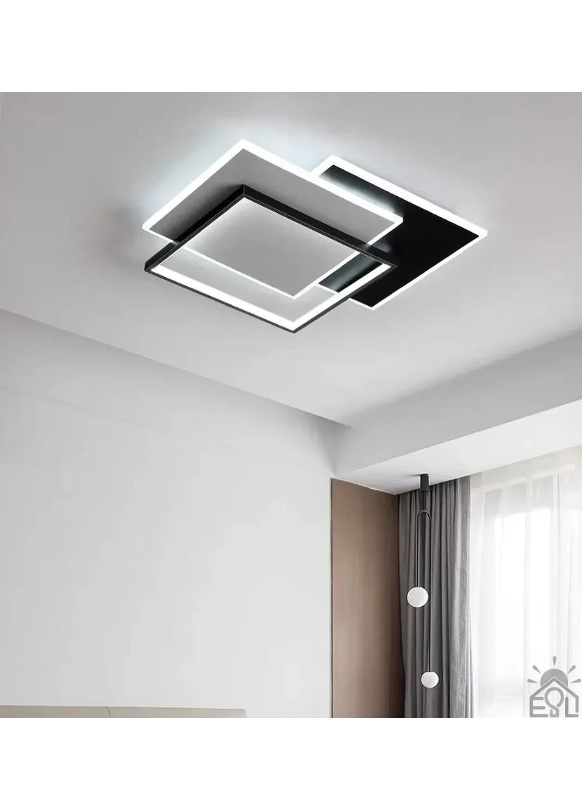 Люстра керована світлодіодна VEGA TRIPLE 3S 70 Вт 470х470х60 мм Чорно-Біла ESLLSE (365650696)