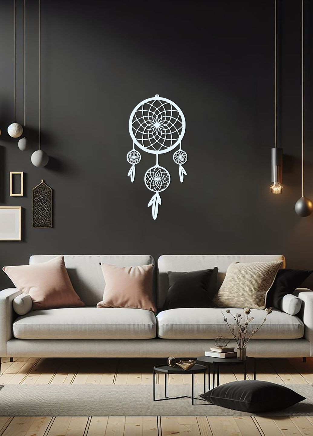 Настенный декор для дома, картина лофт "Оберег снов", декоративное панно 40х20 см Woodyard (292113092)