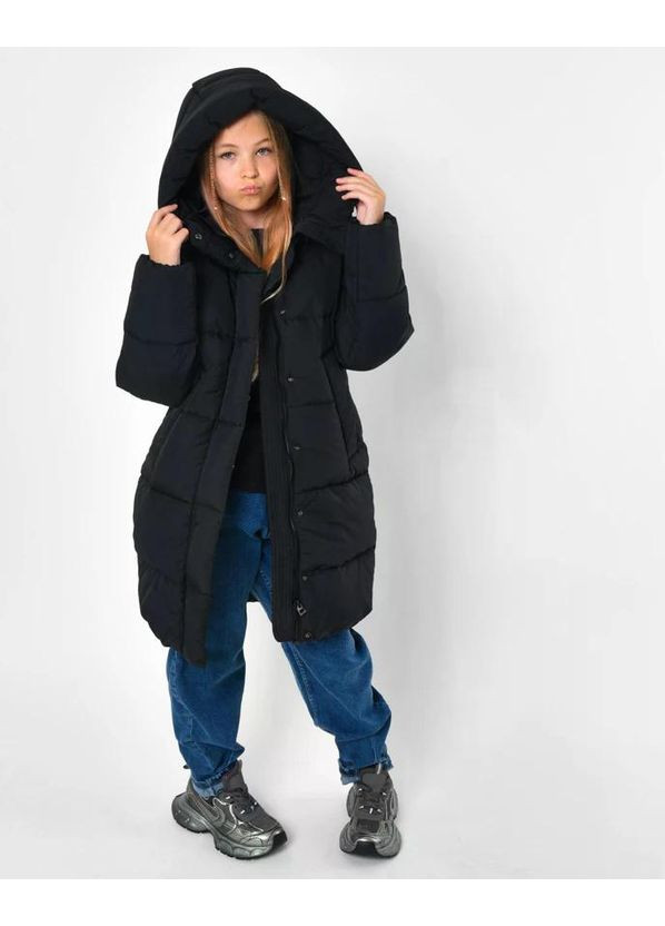 Чорне зимнє Підліткове зимове стьобане пальто для дівчинки X-Woyz